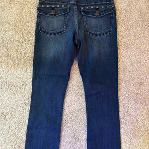 Rock & Republic Dark Blue Studded High Rise cropped Jeans